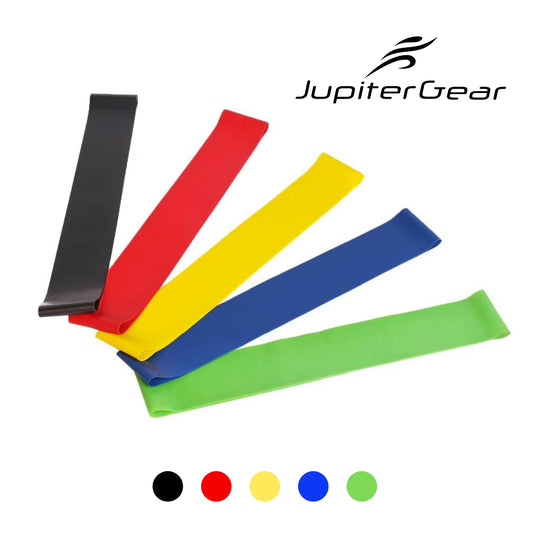 Jupitergear 5 Piece Set of Resistance Body Bands with Carry Bag