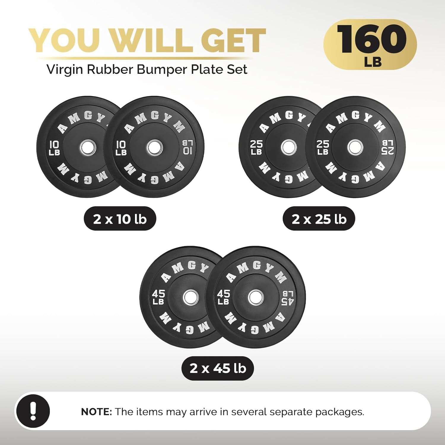 2 Inch Bumper Plates，10-500Lbs，Barbell Rubber Olympic Weight Plates Set for Home Gym, Strength Training & Weight Lifting,Multiple Options/Colors