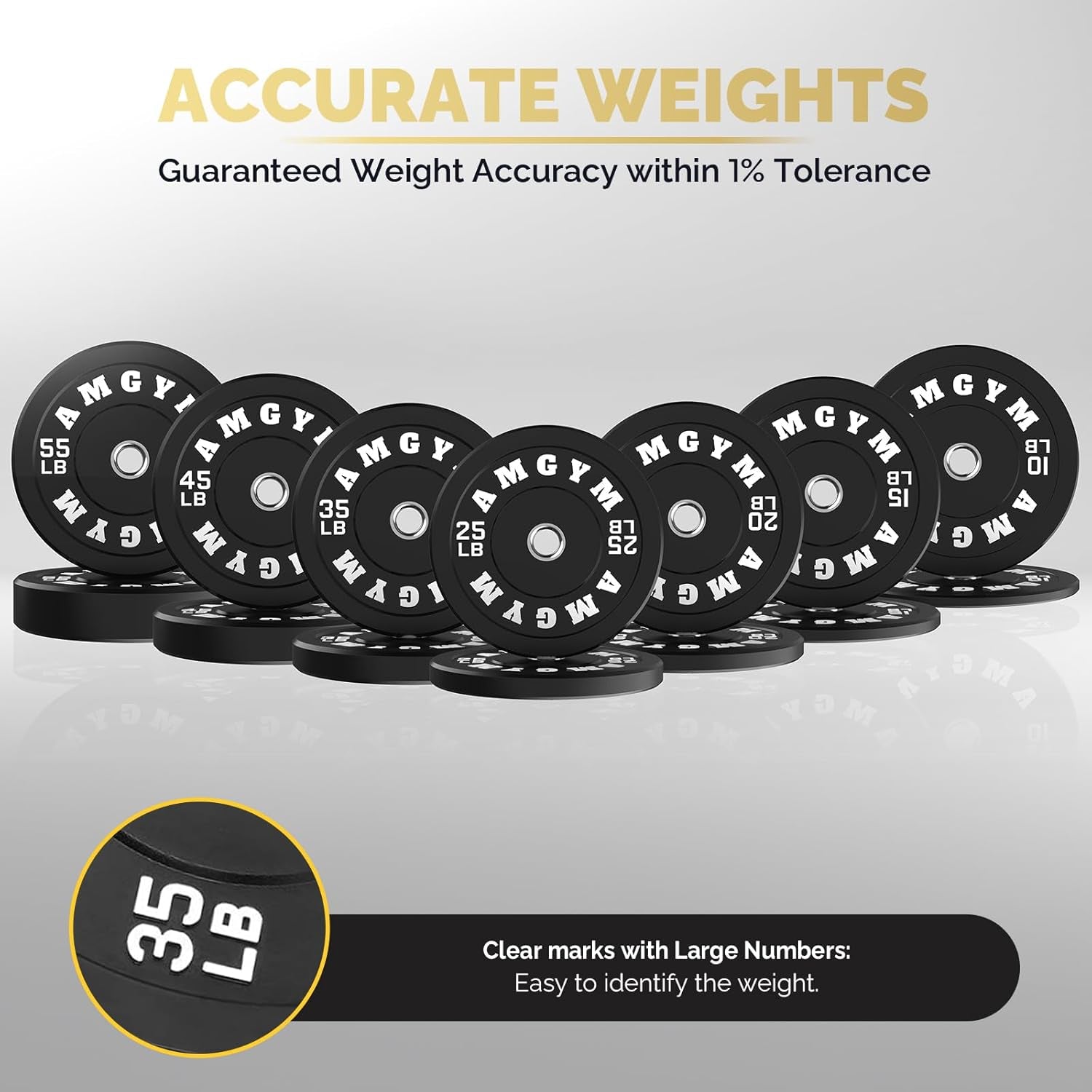 2 Inch Bumper Plates，10-500Lbs，Barbell Rubber Olympic Weight Plates Set for Home Gym, Strength Training & Weight Lifting,Multiple Options/Colors