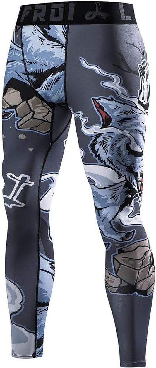 Men'S Quick Dry Cool Compression Fit Tights Leggings Waistband-Ysk08